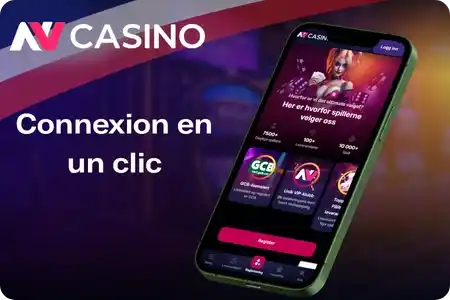 Écran de connexion à un compte joueur sur NV Casino