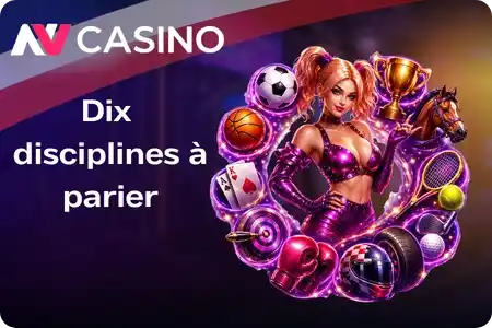 Section paris sportifs de NV Casino avec le football, le tennis et l'e-sport
